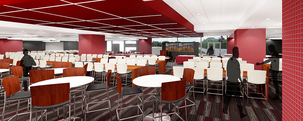 Rendering of the recruiting room after Bryant-Denny Stadium renovations