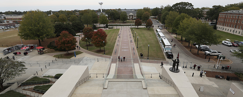 View from the windows of the North Zone overlooking the Walk of Champions